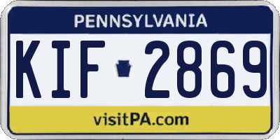 PA license plate KIF2869