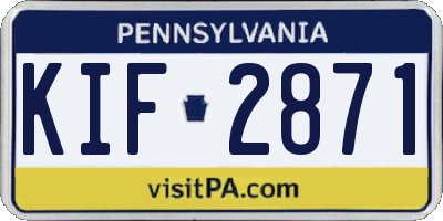 PA license plate KIF2871