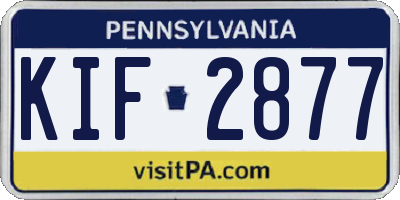 PA license plate KIF2877