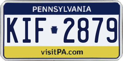 PA license plate KIF2879