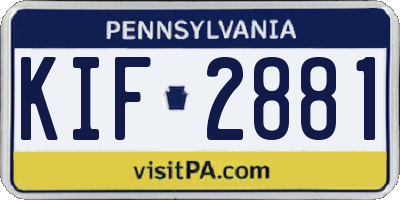 PA license plate KIF2881