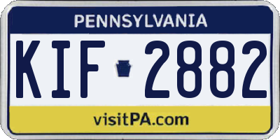 PA license plate KIF2882