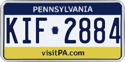 PA license plate KIF2884