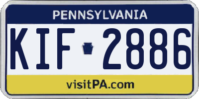 PA license plate KIF2886