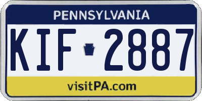 PA license plate KIF2887