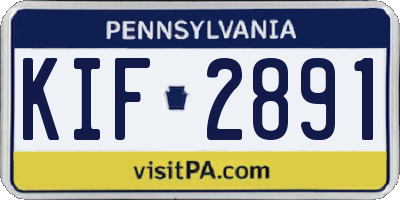 PA license plate KIF2891