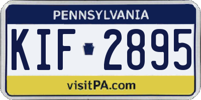 PA license plate KIF2895
