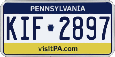 PA license plate KIF2897
