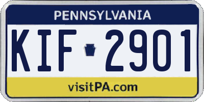 PA license plate KIF2901