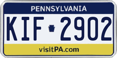 PA license plate KIF2902