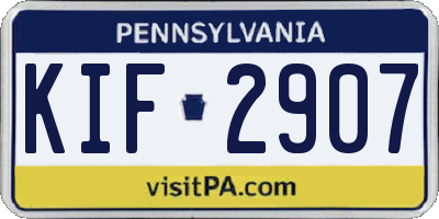 PA license plate KIF2907