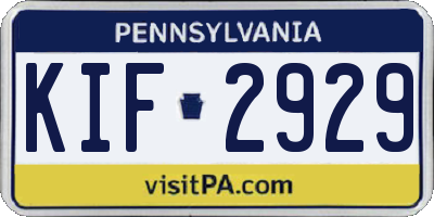 PA license plate KIF2929