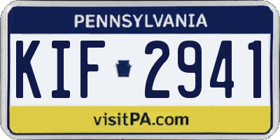 PA license plate KIF2941