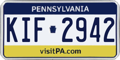 PA license plate KIF2942