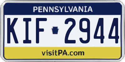 PA license plate KIF2944