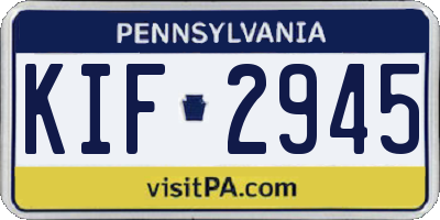 PA license plate KIF2945