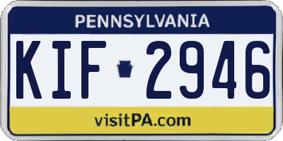 PA license plate KIF2946