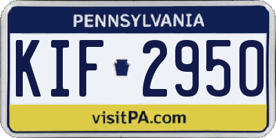 PA license plate KIF2950