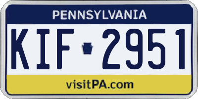 PA license plate KIF2951