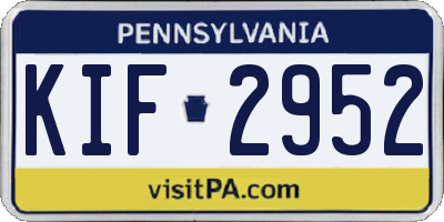PA license plate KIF2952
