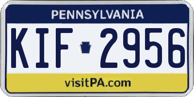 PA license plate KIF2956
