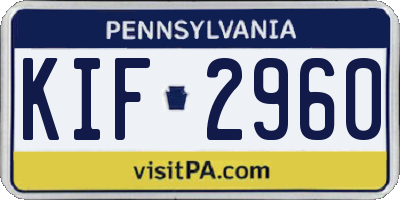 PA license plate KIF2960