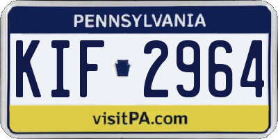 PA license plate KIF2964