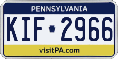PA license plate KIF2966