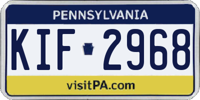 PA license plate KIF2968