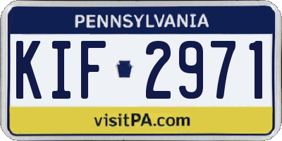 PA license plate KIF2971