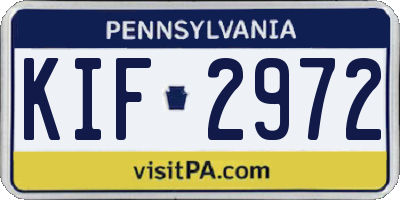 PA license plate KIF2972