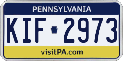 PA license plate KIF2973