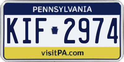 PA license plate KIF2974
