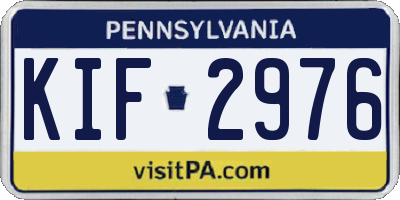 PA license plate KIF2976
