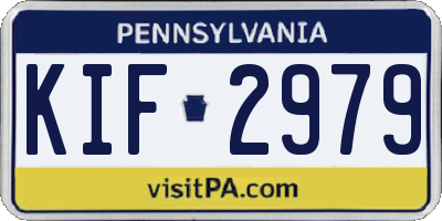 PA license plate KIF2979