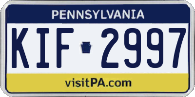PA license plate KIF2997