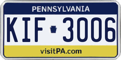 PA license plate KIF3006
