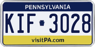 PA license plate KIF3028