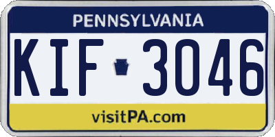 PA license plate KIF3046