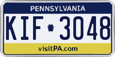 PA license plate KIF3048