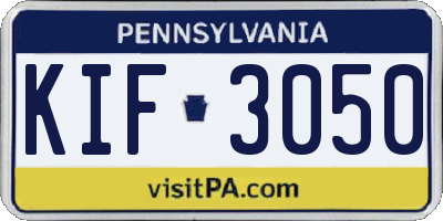 PA license plate KIF3050