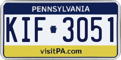 PA license plate KIF3051