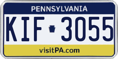 PA license plate KIF3055