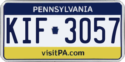 PA license plate KIF3057