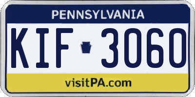PA license plate KIF3060