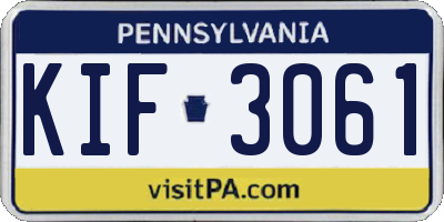 PA license plate KIF3061