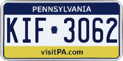 PA license plate KIF3062