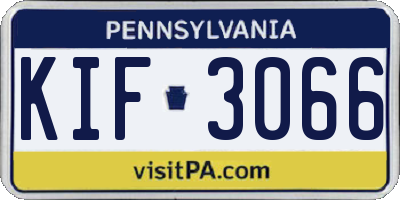 PA license plate KIF3066