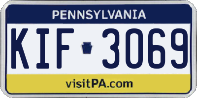 PA license plate KIF3069