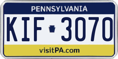 PA license plate KIF3070